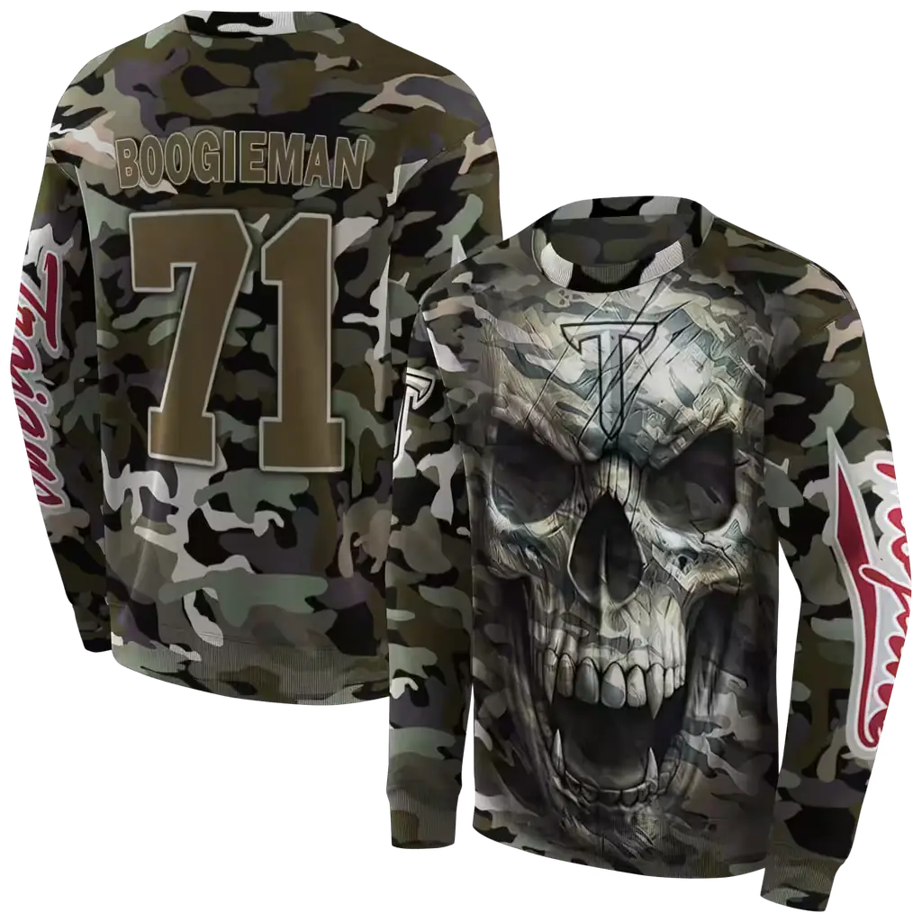 personalized troy trojans camo skull hoodie premium grade personalized troy trojans camo skull hoodie premium grade