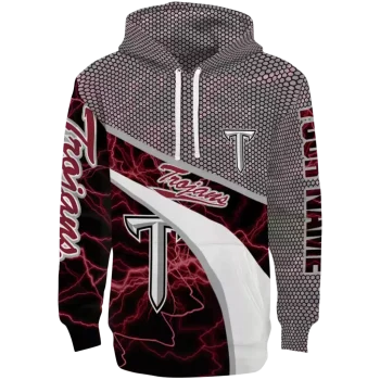 personalized troy trojans hexagonal mesh red black gray hoodie best selling