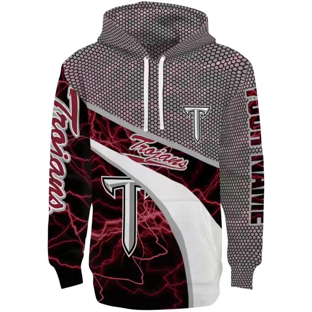 personalized troy trojans hexagonal mesh red black gray hoodie best selling personalized troy trojans hexagonal mesh red black gray hoodie best selling