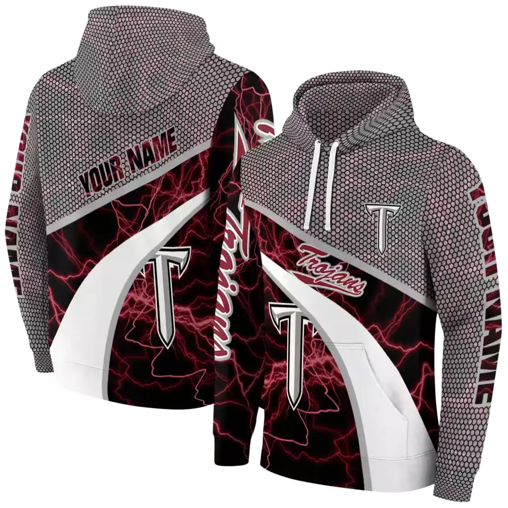 personalized troy trojans hexagonal mesh red black gray hoodie fashion forward personalized troy trojans hexagonal mesh red black gray hoodie fashion forward