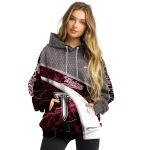 personalized troy trojans hexagonal mesh red black gray hoodie best selling