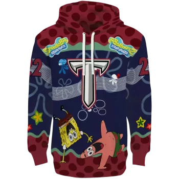 personalized troy trojans spongebob patrick star red navy hoodie best selling