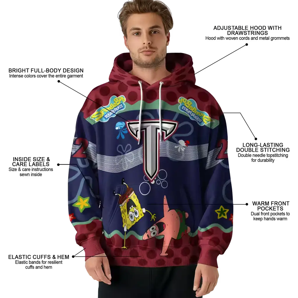 personalized troy trojans spongebob patrick star red navy hoodie latest model personalized troy trojans spongebob patrick star red navy hoodie latest model