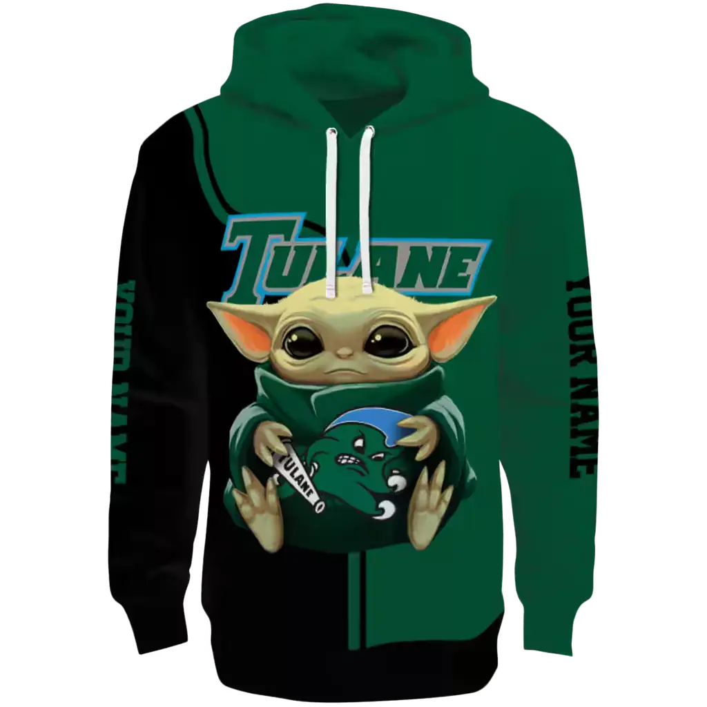 personalized tulane green wave baby yoda green black hoodie best selling personalized tulane green wave baby yoda green black hoodie best selling
