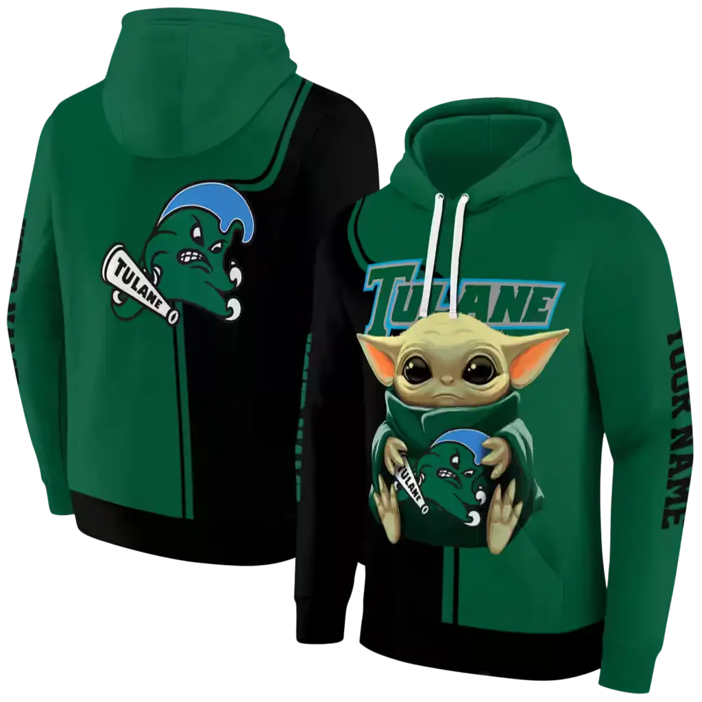 personalized tulane green wave baby yoda green black hoodie fashion forward personalized tulane green wave baby yoda green black hoodie fashion forward