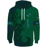 personalized tulane green wave deer silhouette green hoodie best selling