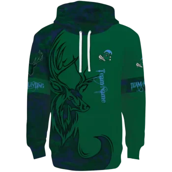 personalized tulane green wave deer silhouette green hoodie best selling