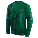 personalized tulane green wave deer silhouette green hoodie best selling