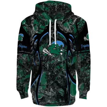 personalized tulane green wave hunting theme green black hoodie best selling