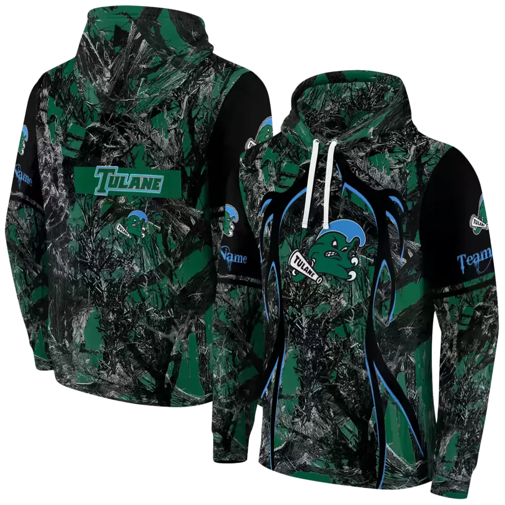 personalized tulane green wave hunting theme green black hoodie fashion forward personalized tulane green wave hunting theme green black hoodie fashion forward