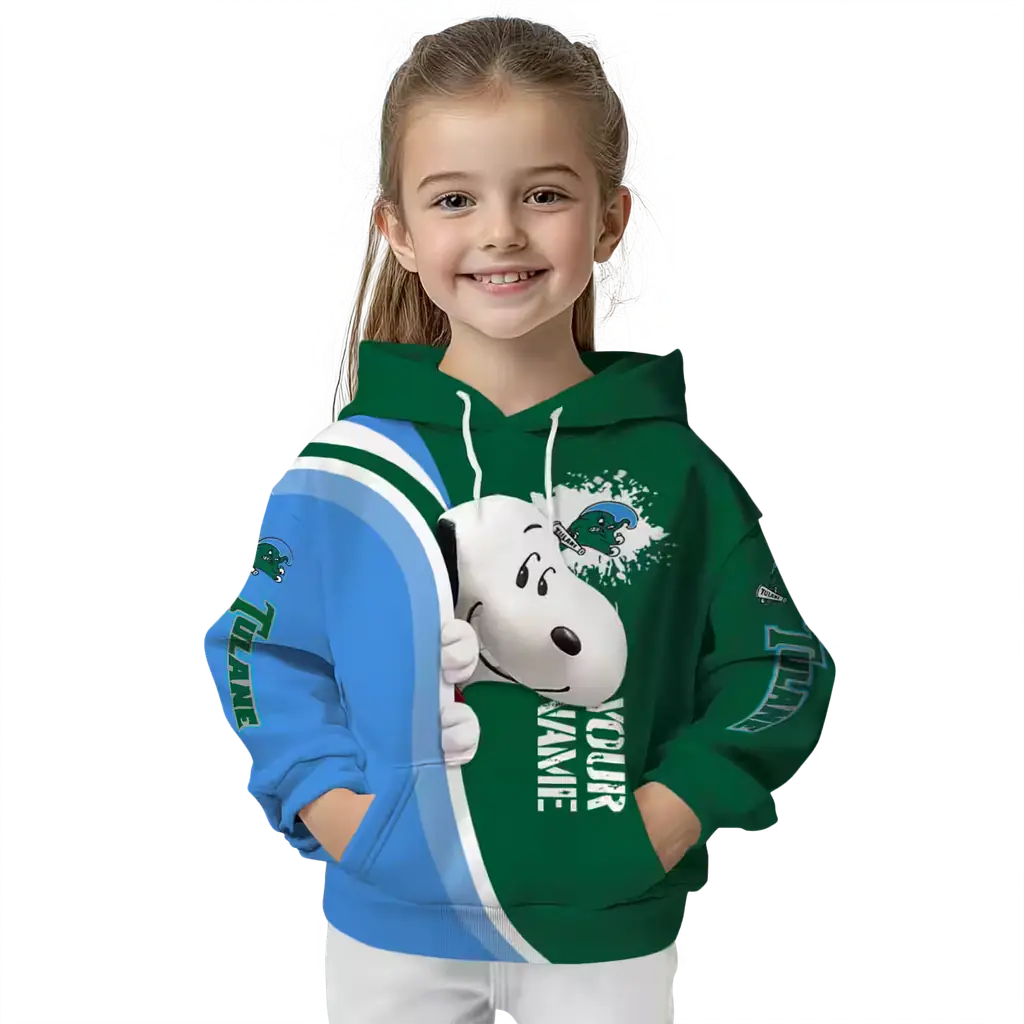 personalized tulane green wave peeking snoopy green hoodie top rated personalized tulane green wave peeking snoopy green hoodie top rated