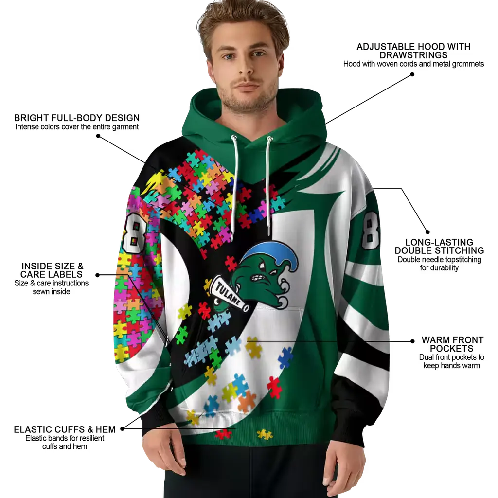 personalized tulane green wave puzzle pieces green hoodie latest model personalized tulane green wave puzzle pieces green hoodie latest model