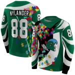 personalized tulane green wave puzzle pieces green hoodie best selling