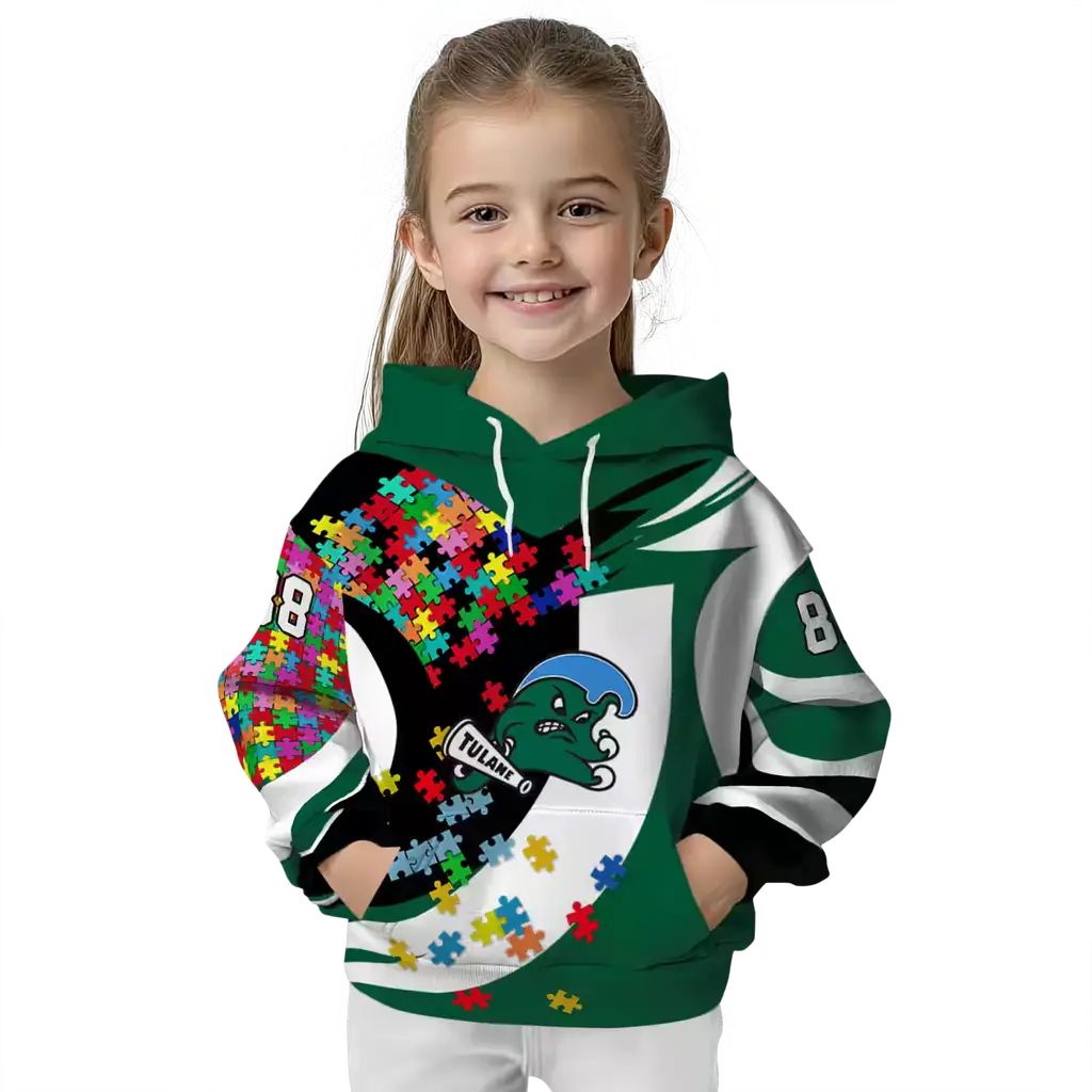 personalized tulane green wave puzzle pieces green hoodie top rated personalized tulane green wave puzzle pieces green hoodie top rated