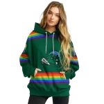 personalized tulane green wave rainbow stripes green hoodie best selling