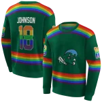 personalized tulane green wave rainbow stripes green hoodie best selling