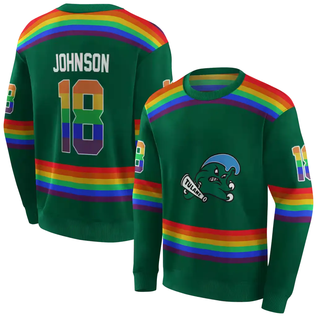 personalized tulane green wave rainbow stripes green hoodie premium grade personalized tulane green wave rainbow stripes green hoodie premium grade