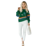 personalized tulane green wave rainbow stripes green hoodie best selling
