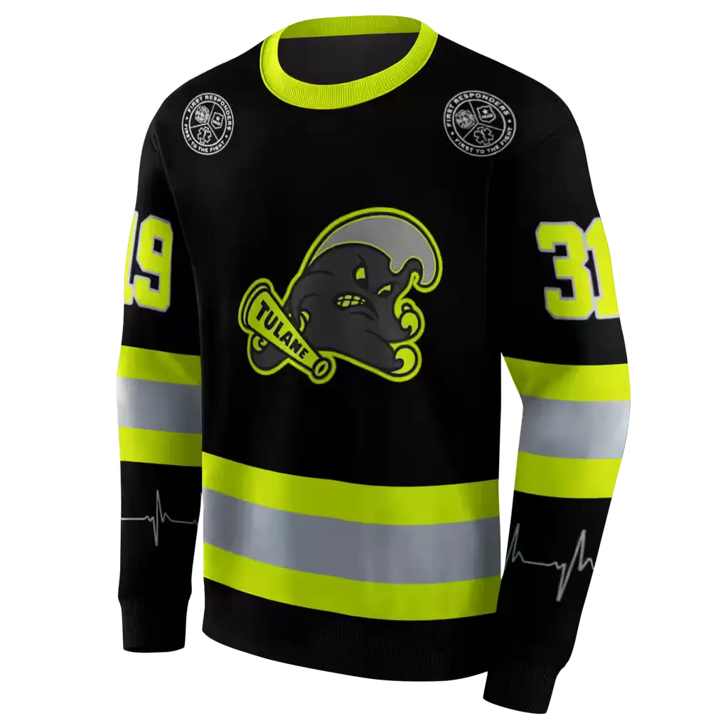 personalized tulane green wave safety motif black neon green hoodie new arrival personalized tulane green wave safety motif black neon green hoodie new arrival