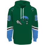 personalized tulane green wave striped sleeves green hoodie best selling