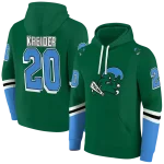 personalized tulane green wave striped sleeves green hoodie best selling