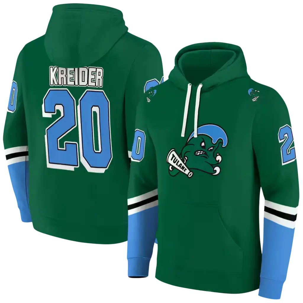 personalized tulane green wave striped sleeves green hoodie fashion forward personalized tulane green wave striped sleeves green hoodie fashion forward