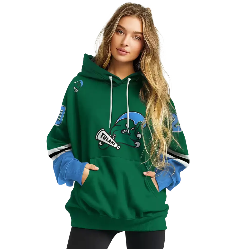personalized tulane green wave striped sleeves green hoodie high quality personalized tulane green wave striped sleeves green hoodie high quality