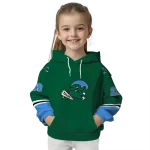 personalized tulane green wave striped sleeves green hoodie best selling