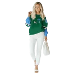 personalized tulane green wave striped sleeves green hoodie best selling