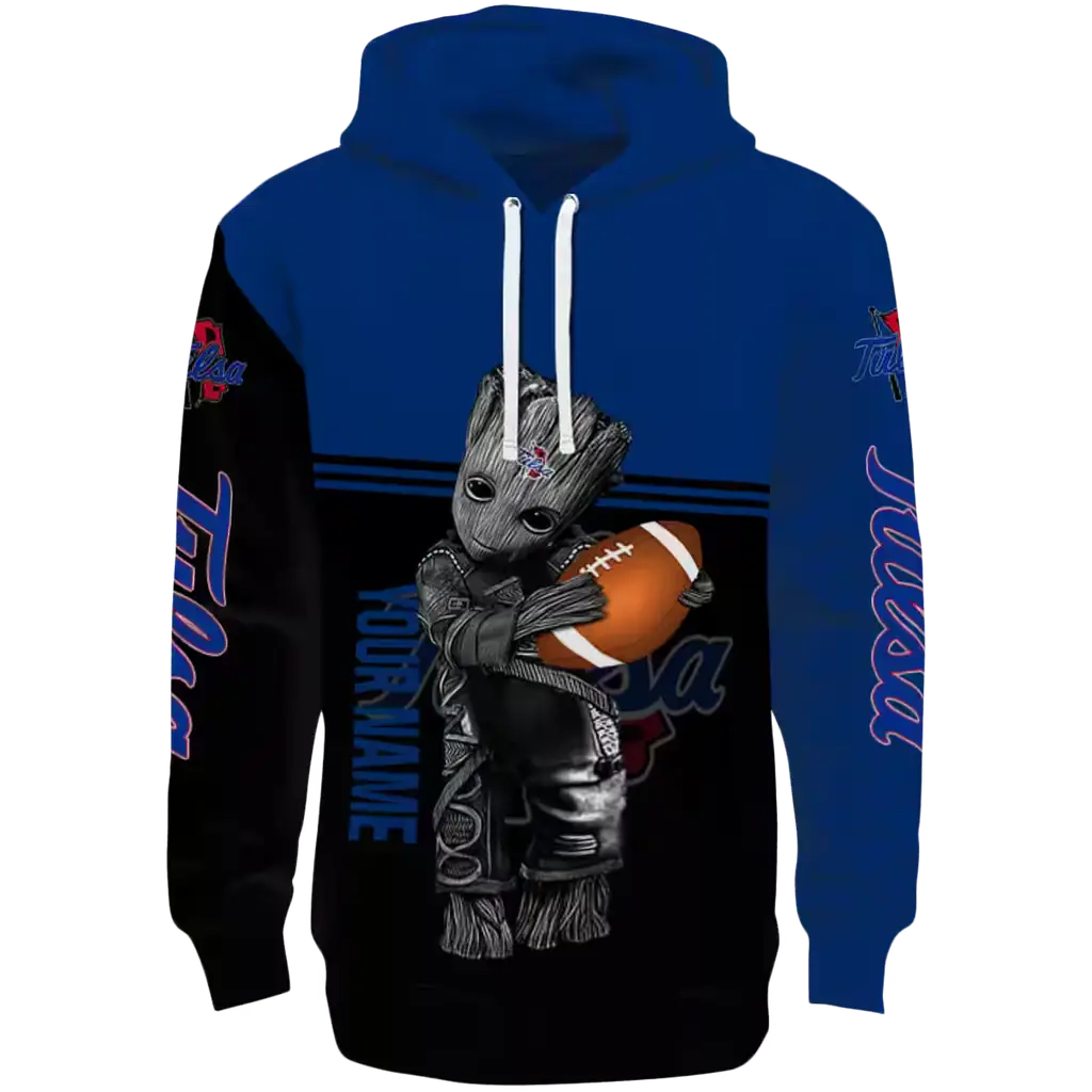 personalized tulsa golden hurricane baby groot blue black hoodie best selling personalized tulsa golden hurricane baby groot blue black hoodie best selling