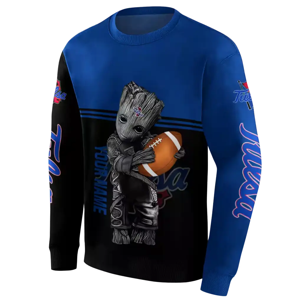 personalized tulsa golden hurricane baby groot blue black hoodie new arrival personalized tulsa golden hurricane baby groot blue black hoodie new arrival