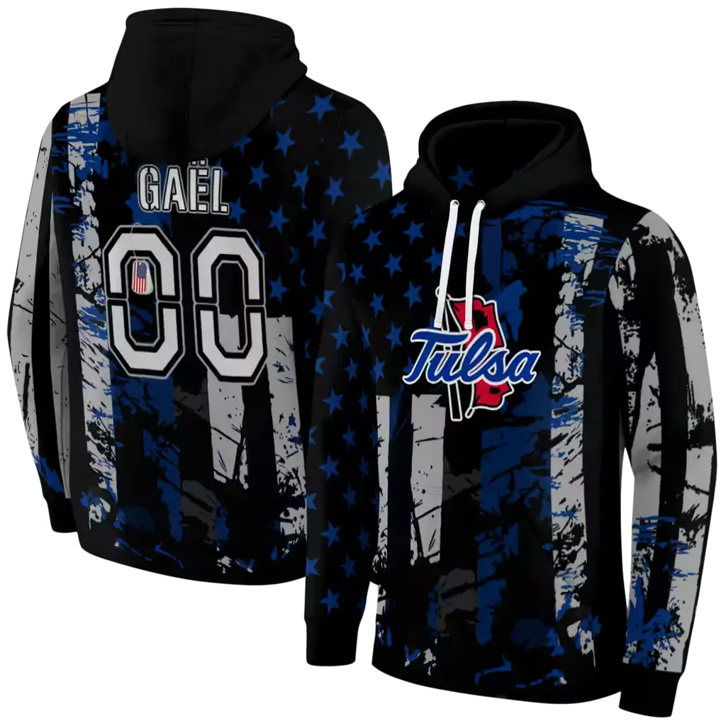 personalized tulsa golden hurricane distressed flag blue black hoodie fashion forward personalized tulsa golden hurricane distressed flag blue black hoodie fashion forward