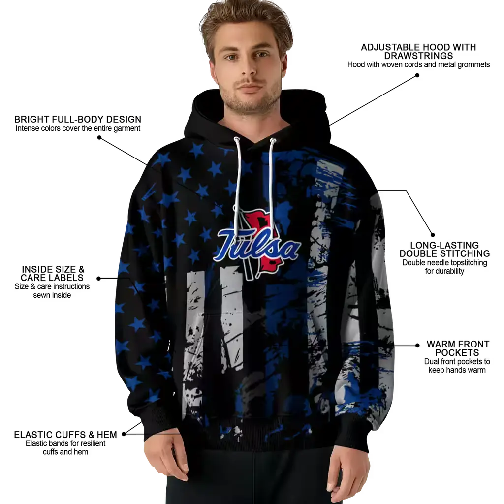 personalized tulsa golden hurricane distressed flag blue black hoodie latest model personalized tulsa golden hurricane distressed flag blue black hoodie latest model