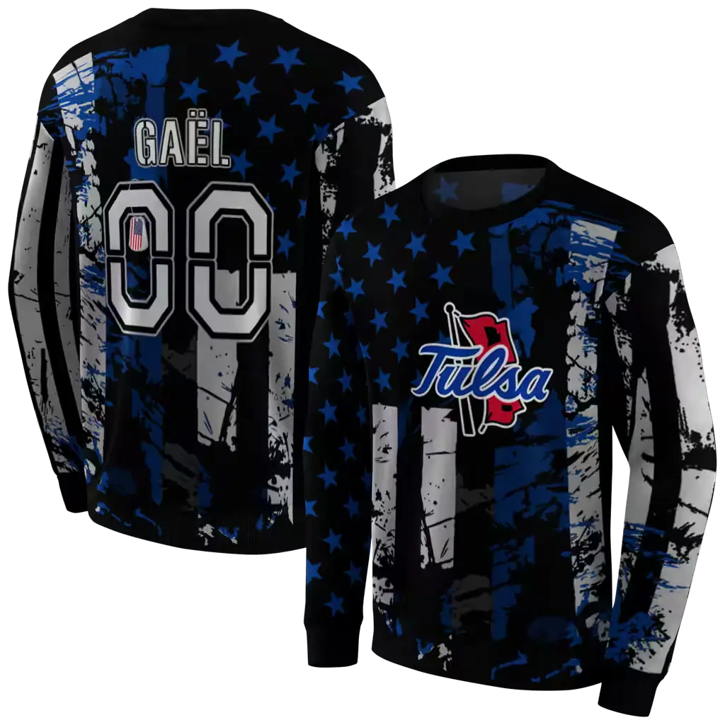 personalized tulsa golden hurricane distressed flag blue black hoodie premium grade personalized tulsa golden hurricane distressed flag blue black hoodie premium grade