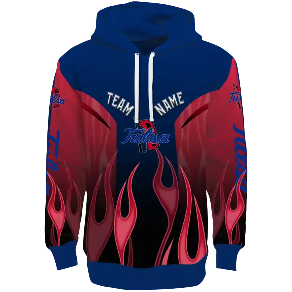personalized tulsa golden hurricane flame design blue hoodie best selling personalized tulsa golden hurricane flame design blue hoodie best selling