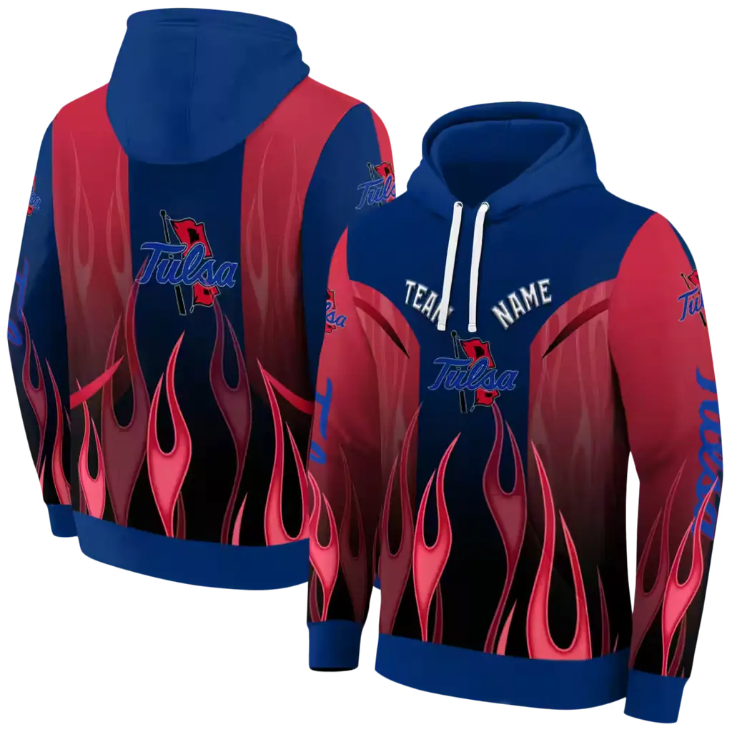 personalized tulsa golden hurricane flame design blue hoodie fashion forward personalized tulsa golden hurricane flame design blue hoodie fashion forward