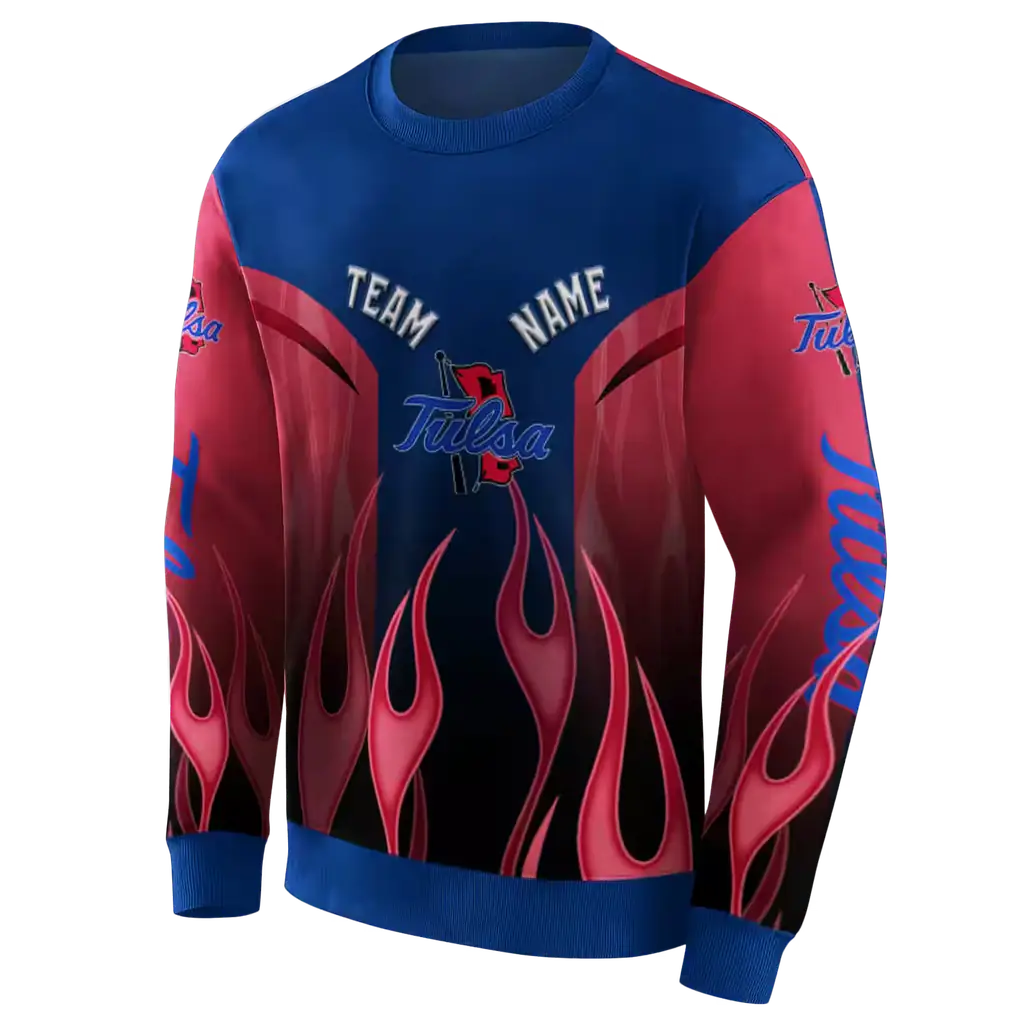 personalized tulsa golden hurricane flame design blue hoodie new arrival personalized tulsa golden hurricane flame design blue hoodie new arrival