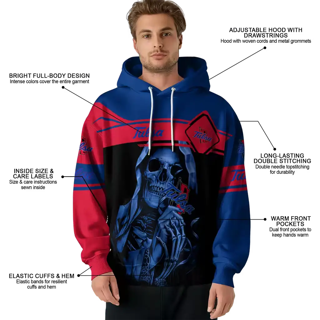 personalized tulsa golden hurricane grim reaper blue black hoodie latest model personalized tulsa golden hurricane grim reaper blue black hoodie latest model