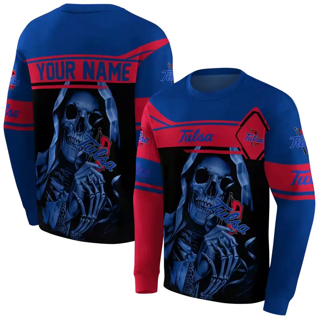 personalized tulsa golden hurricane grim reaper blue black hoodie premium grade personalized tulsa golden hurricane grim reaper blue black hoodie premium grade