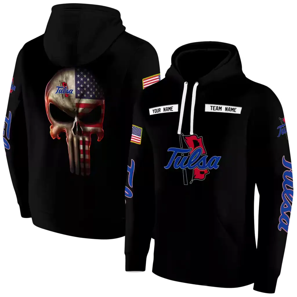personalized tulsa golden hurricane punisher skull black hoodie fashion forward personalized tulsa golden hurricane punisher skull black hoodie fashion forward