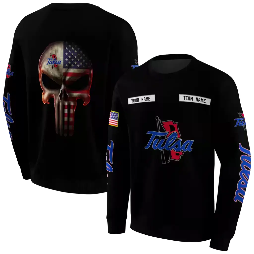 personalized tulsa golden hurricane punisher skull black hoodie premium grade personalized tulsa golden hurricane punisher skull black hoodie premium grade
