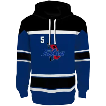 personalized tulsa golden hurricane striped pattern blue hoodie best selling