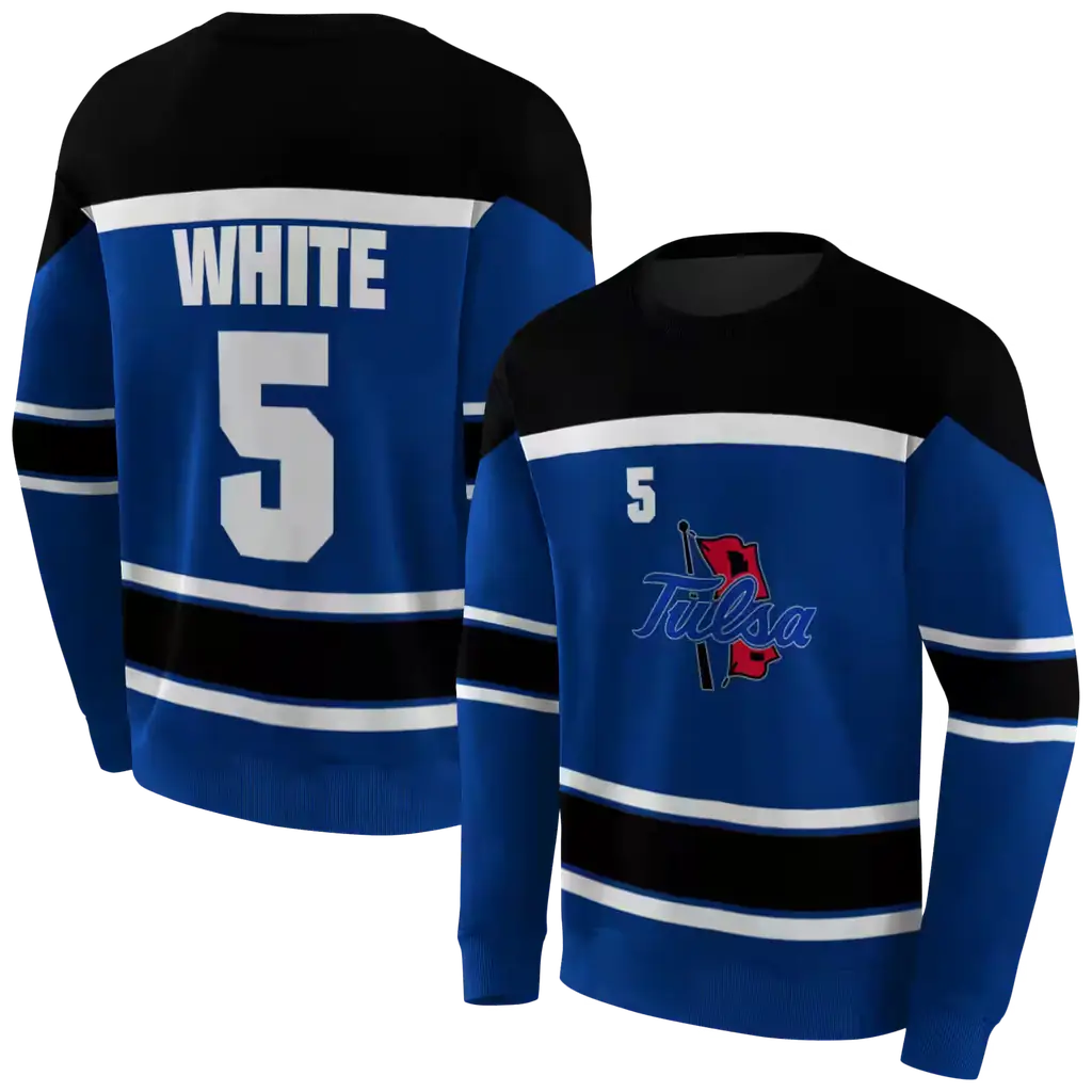 personalized tulsa golden hurricane striped pattern blue hoodie premium grade personalized tulsa golden hurricane striped pattern blue hoodie premium grade