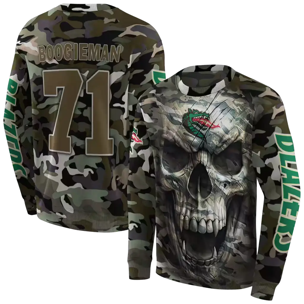 personalized uab blazers camo skull hoodie premium grade personalized uab blazers camo skull hoodie premium grade