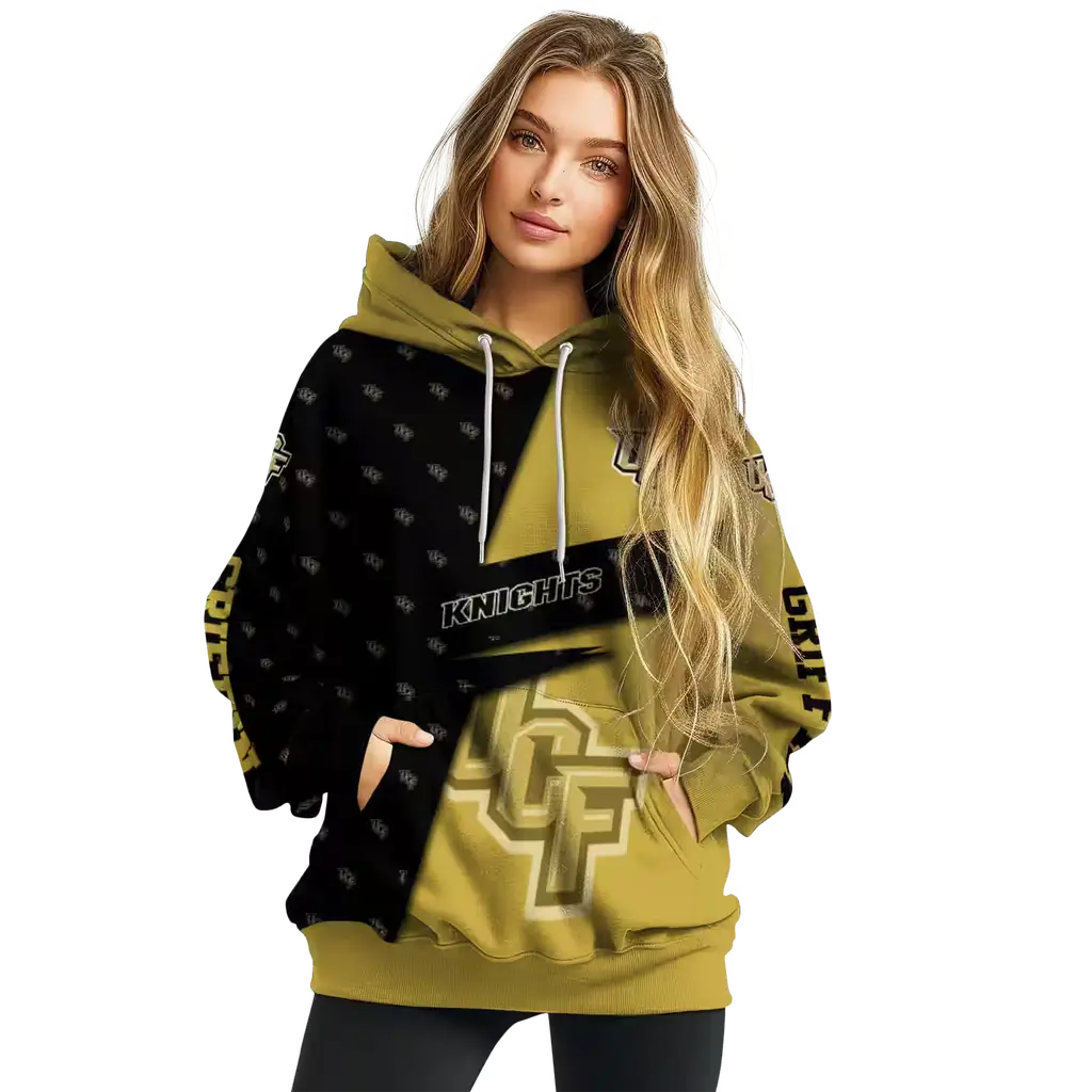 personalized ucf knights abstract shape gold hoodie high quality personalized ucf knights abstract shape gold hoodie high quality