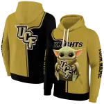 personalized ucf knights baby yoda gold black hoodie best selling
