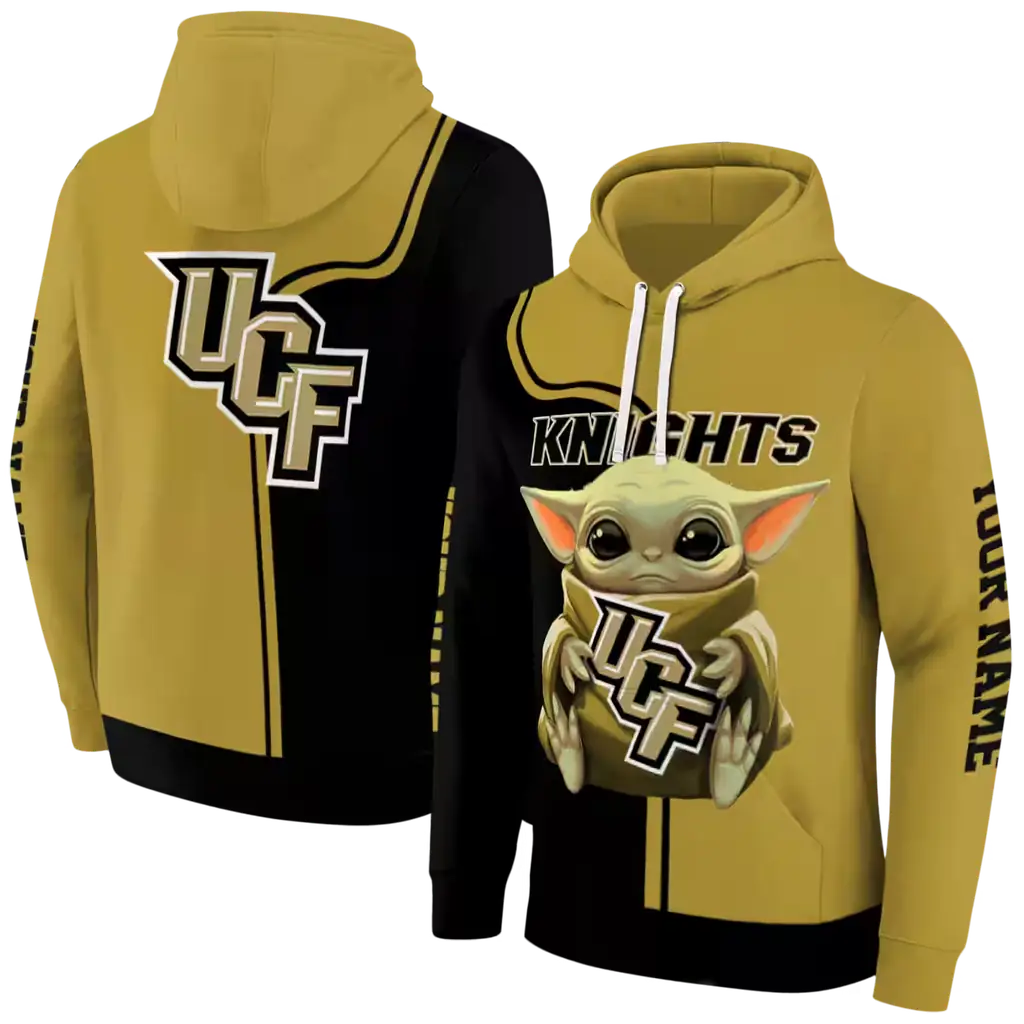 personalized ucf knights baby yoda gold black hoodie fashion forward personalized ucf knights baby yoda gold black hoodie fashion forward