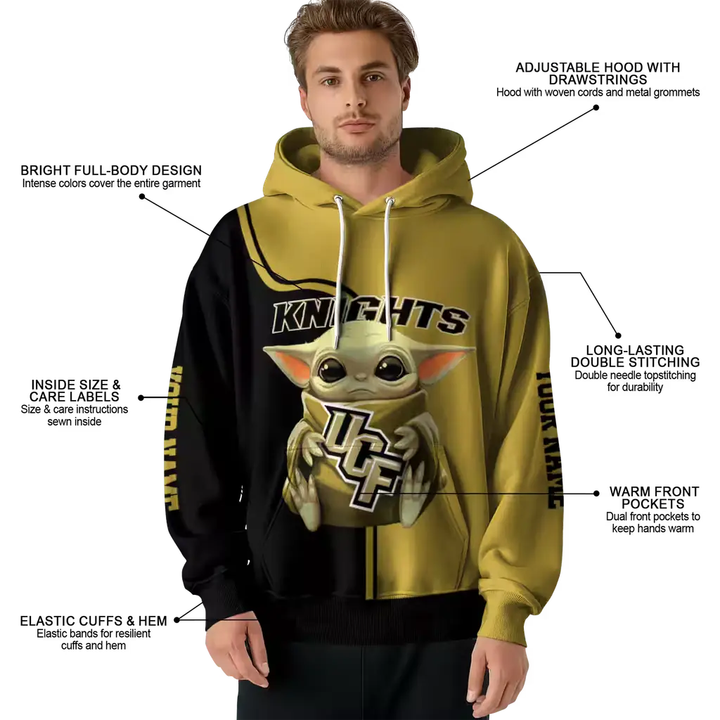 personalized ucf knights baby yoda gold black hoodie latest model personalized ucf knights baby yoda gold black hoodie latest model