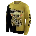 personalized ucf knights baby yoda gold black hoodie best selling