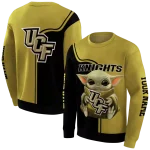 personalized ucf knights baby yoda gold black hoodie best selling